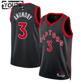 Dres Toronto Raptors OG Anunoby 3 Jordan 2022-23 Statement Edition Crno Swingman - Dječji
